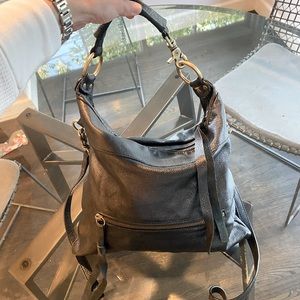 Foley + Corinna black leather hobo handbag